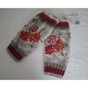 Lost Horizons 100% Wool Boot Cuffs Womens Beige/Multi Nepal NWT Vienna